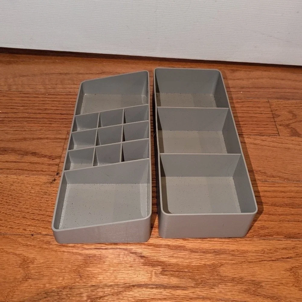Room Essentials Grey Heavy Plastic Make Up Toiletries Caddy Stackable Organizers